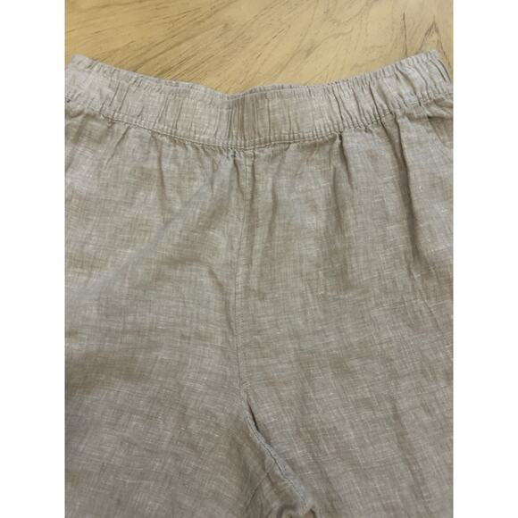 Tahari 100% Linen High Rise Wide Leg Cropped Pants EUC Sz L Nautical Beachy Boho - Picture 10 of 11